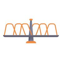 Empty seesaw balancing on playground inviting kids to play vector