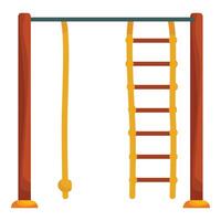 Playground structure featuring rope ladder and climbing rope vector