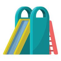 Colorful slide standing on the playground, entertainment for children vector