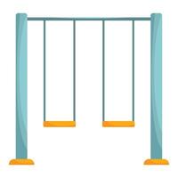 Empty double swing set standing on a white background vector