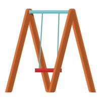 Empty swingset hanging and waiting on white background vector