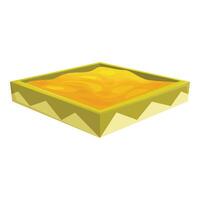 Empty sandbox full of sand on white background vector