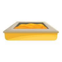 Square baking tray filled with dough ready for baking vector