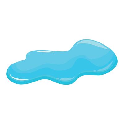 Blue liquid is splashing down on the ground