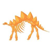 Stegosaurus skeleton standing side view prehistoric animal vector