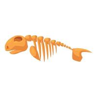 Fish skeleton showing vertebrae and skull anatomy vector