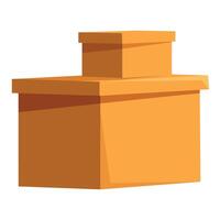 Two closed cardboard boxes stacked for storage or moving vector
