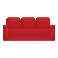 Red comfortable couch inviting you to sit and relax vector