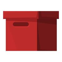 Red cardboard box standing on surface vector