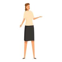 Smiling woman gesturing with hand while explaining something vector