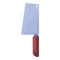 Large sharp meat cleaver knife with wooden handle for butchering and chopping vector