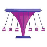 Empty swing ride standing still in amusement park vector