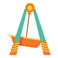 Empty boat swinging in amusement park on white background vector