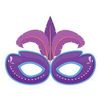 Purple mardi gras mask with feathers is celebrating carnival vector