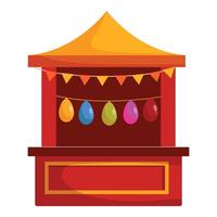 Shooting gallery booth with balloons is waiting at amusement park vector