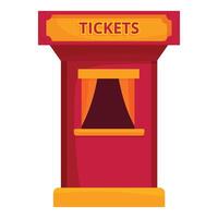 Red ticket booth standing with closed window curtain vector