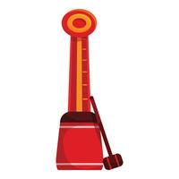 High striker attraction with hammer for testing strength at amusement park vector