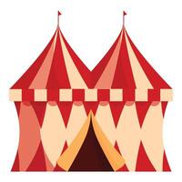 Big red circus tent with open entrance is waiting for visitors vector