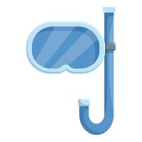 Blue diving mask with snorkel for exploring underwater world vector
