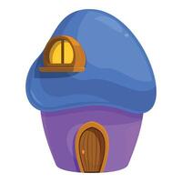 Fairytale mushroom house standing with glowing window vector