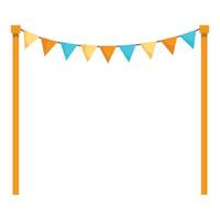 Colorful triangle party flags hanging on a string decoration vector