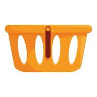 Empty shopping basket standing with handle up for retail vector