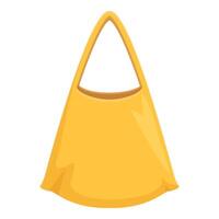 Yellow fabric bag hanging with wide open space for branding vector
