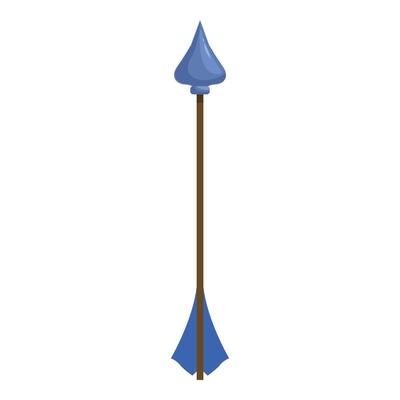 Ancient arrow pointing up with blue metal tip and tail