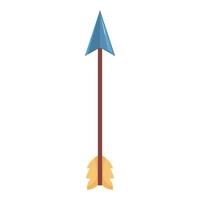 Blue hunting arrow pointing up with yellow feathers vector