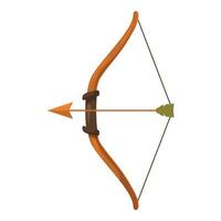 Wooden bow and arrow pointing left isolated on white background vector