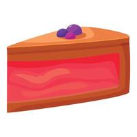 Delicious slice of cake with jelly and blueberries showing delicious layers vector
