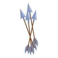 Five sharp medieval arrows pointing upwards illustration vector