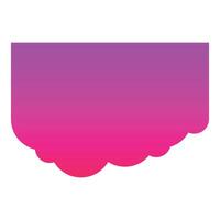 Pink and purple gradient background with cloud shape bottom border vector