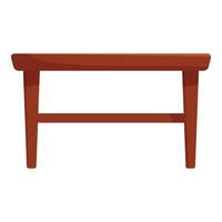 Wooden coffee table standing on four legs with shelf vector