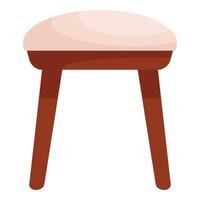 Round stool with soft seat standing on four legs vector