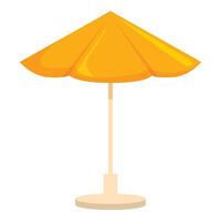 Yellow beach umbrella providing shade on a sunny day vector