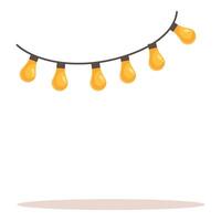 String lights hanging providing warm festive illumination vector