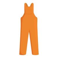 Orange builder overalls providing safety and functionality vector