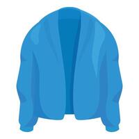 Blue jacket laying flat showing front view vector