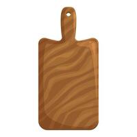 Empty wooden cutting board with handle for food preparation vector