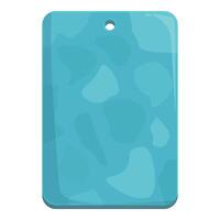 Empty turquoise stone tablet with irregular shape hanging from hole vector