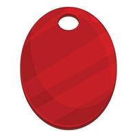 Red oval keychain showing empty space for product placement vector