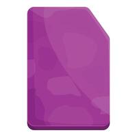 Purple stone slab with rounded corner is being isolated on white background vector