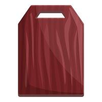 Red empty rectangular wooden cutting board with handle for cooking vector
