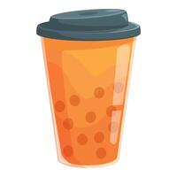 Delightful and refreshing beverage with chewy tapioca pearls vector