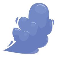 Blue smoke cartoon cloud is floating with speed lines vector