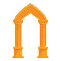 Golden archway standing with ornate columns vector