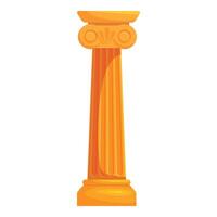 Golden fluted column standing tall representing classical architecture vector