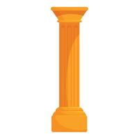 Golden fluted column standing tall on white background vector