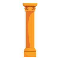 Golden fluted column standing isolated on white background vector